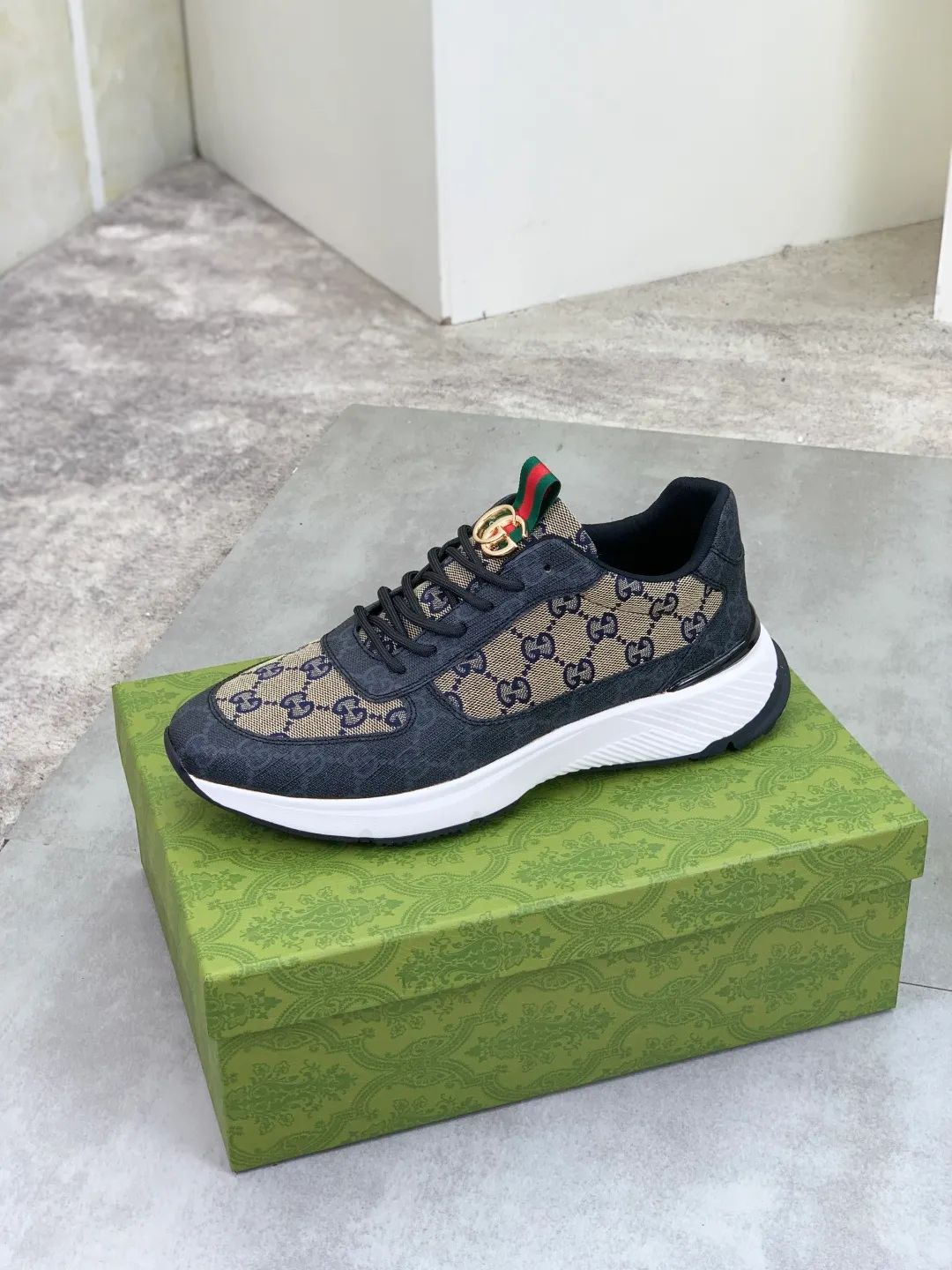 Men's men's shoes 💰P460💰[New model] (GUCCI) official website's latest 🎁🎁casual and fashionable men's shoes👟, hot style 💥 style is simple and elegant, exclusive for trendy men. Unique official website's latest brand double G element Elements 👑 Original Gucci decoration, fashionable and generous, fabric original calfskin ✅ fully imported first-layer pigskin lining, official website designated wear-resistant, lightweight original rubber casual outsole, classic model taken in real life 🎬38-44 (45 customized) 2️⃣ colors available